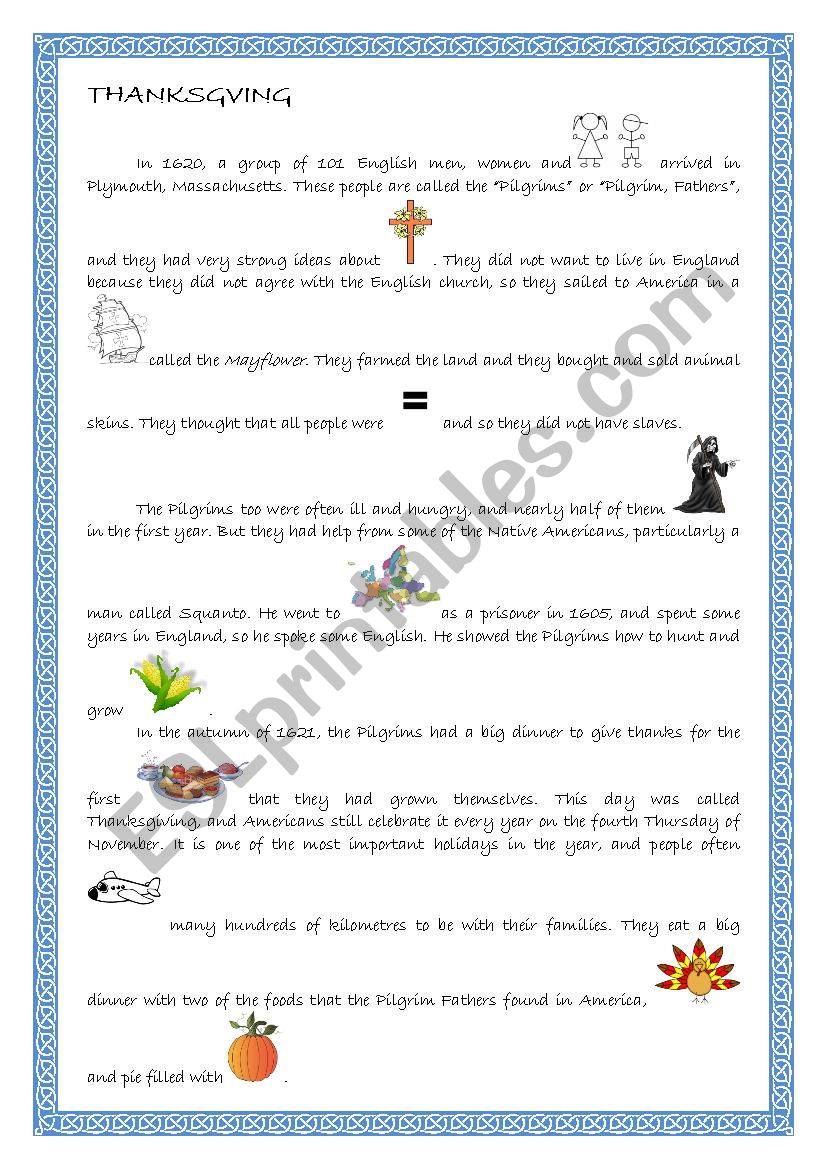 Thanksgiving worksheet