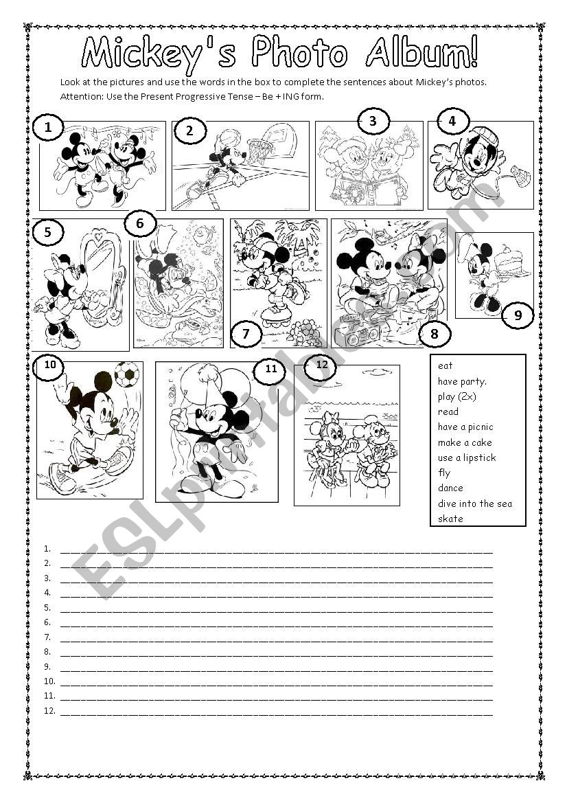 Mickeys Photo Album worksheet