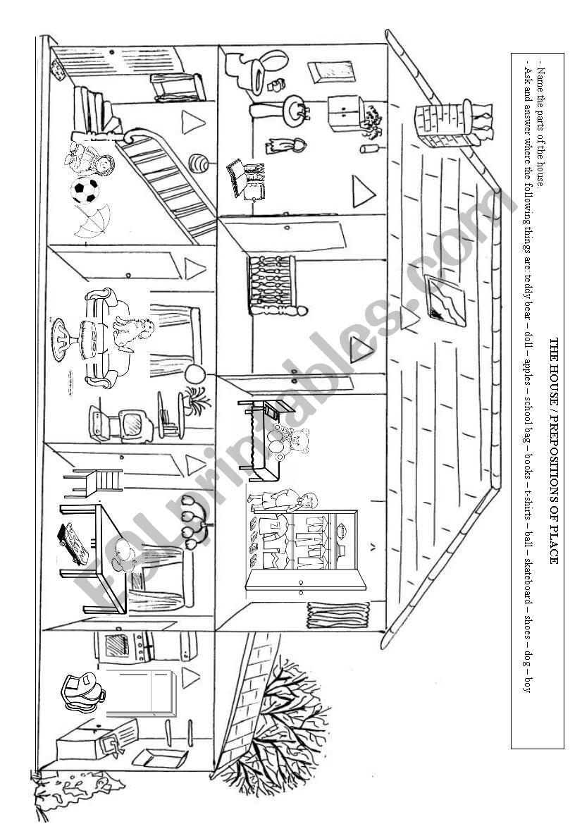 the house - prepositions of place