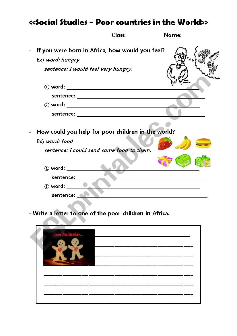 poor countries worksheet