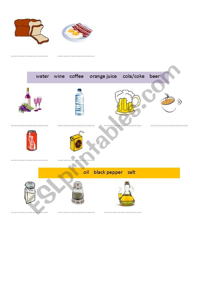 Food and drinks III worksheet
