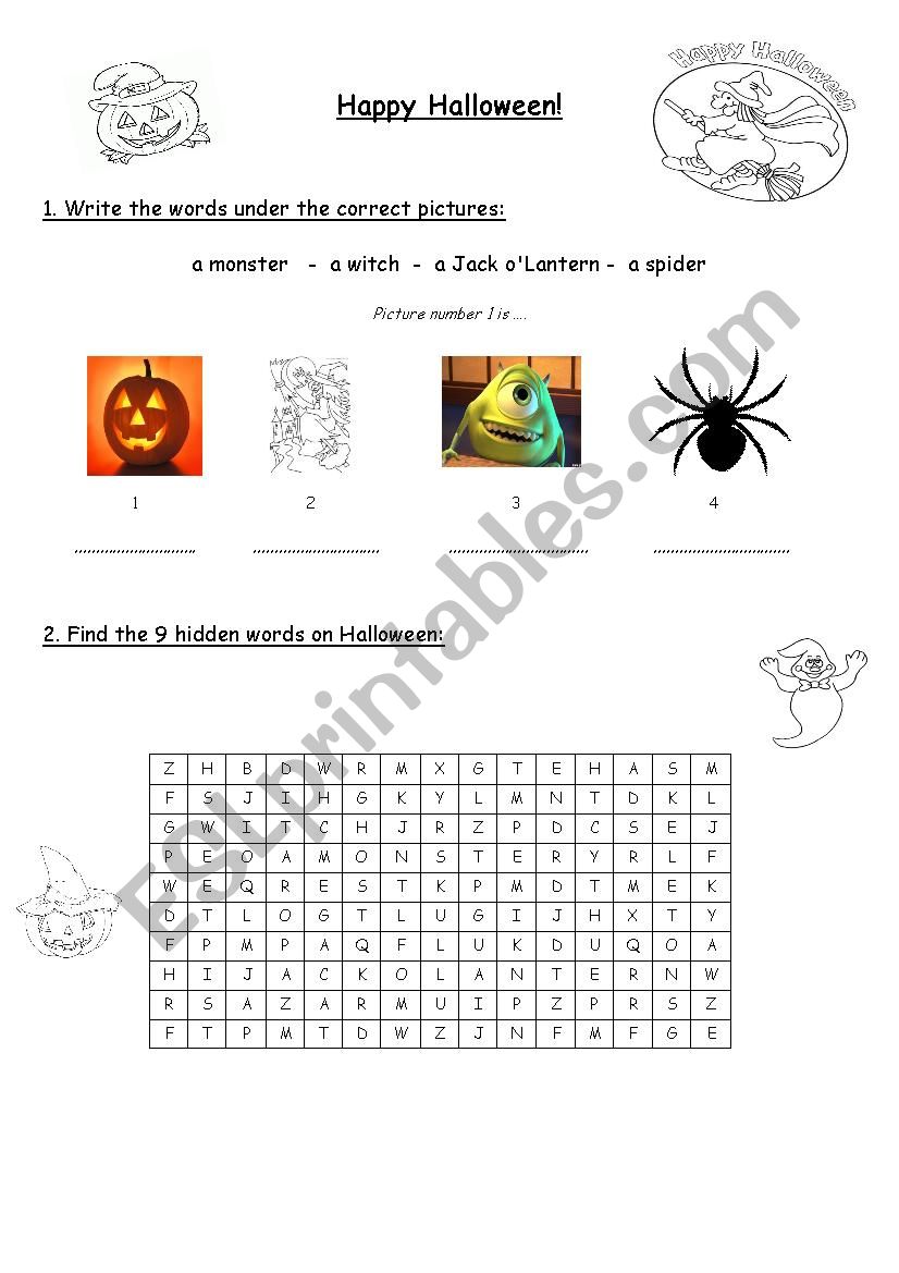 Halloween worksheet