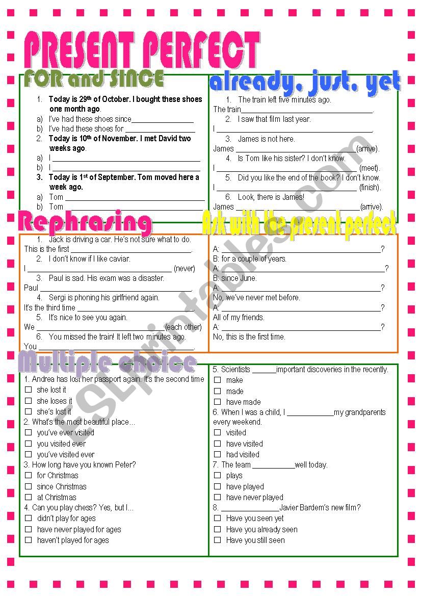 Present Perfect worksheet