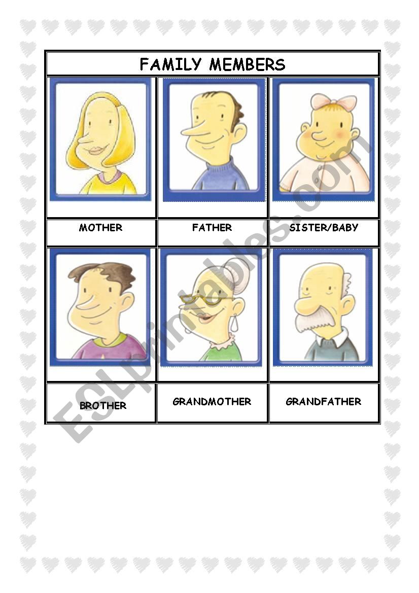 Family Members worksheet