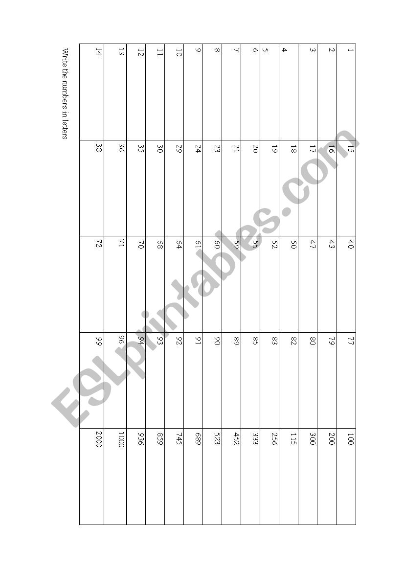 cardinal numbers worksheet