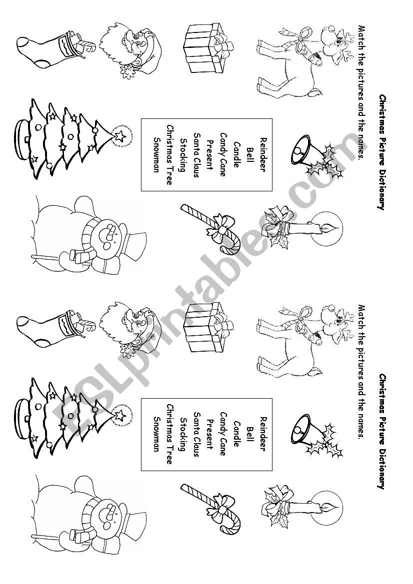Christmas Picture Dictionary worksheet
