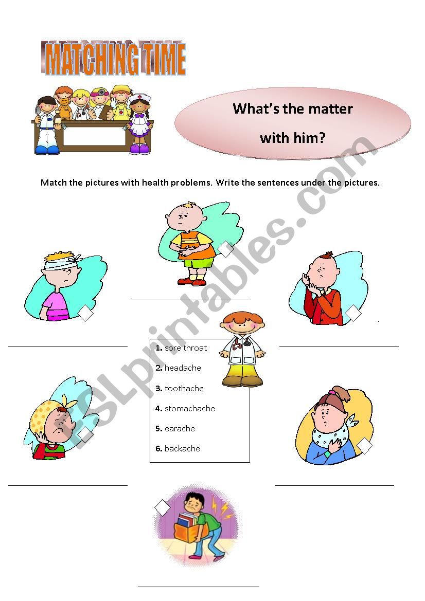 Whats the matter with him? worksheet