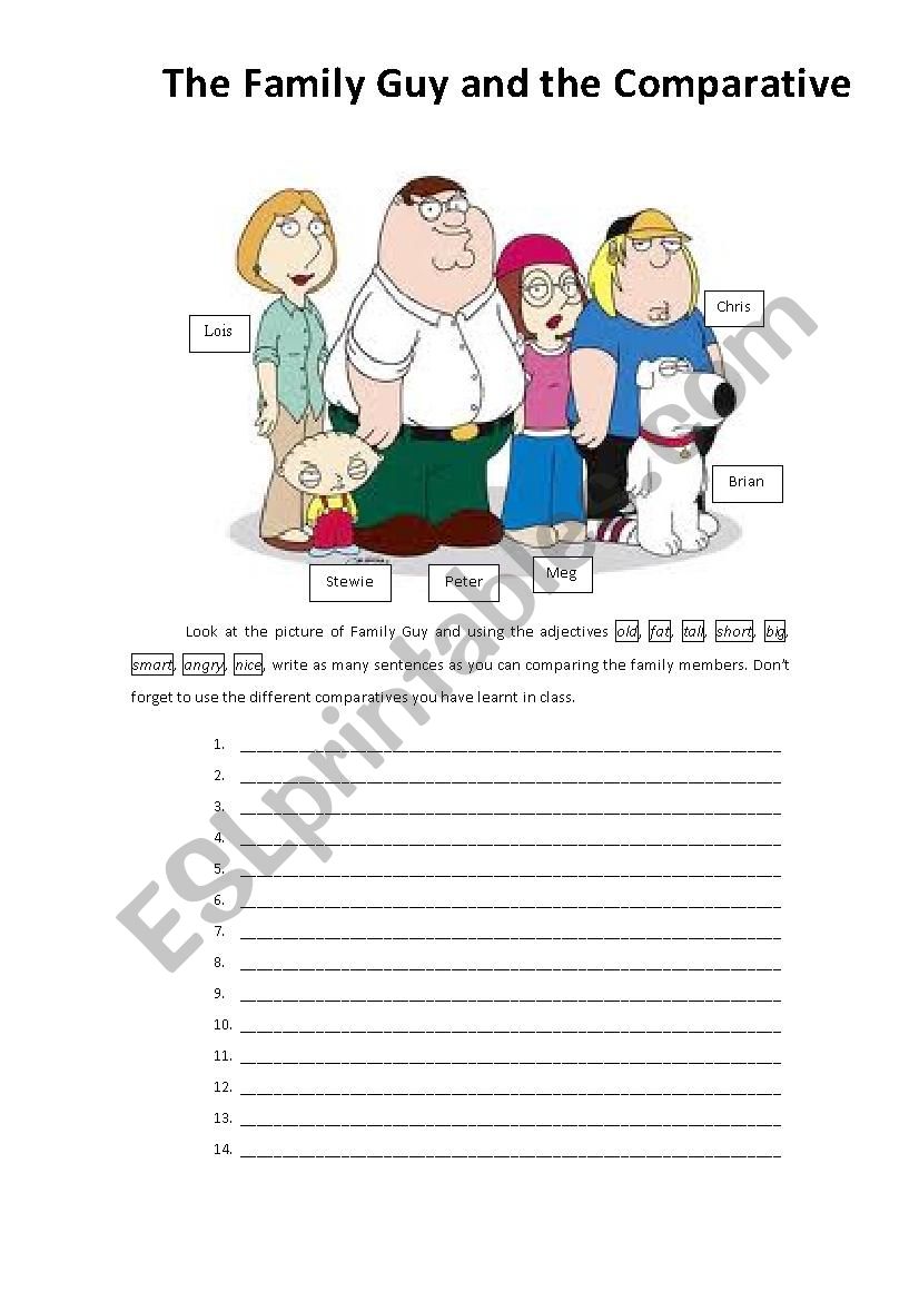 Comparatives worksheet