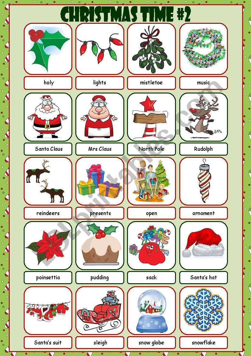 Christmas Time Picture Dictionary#2