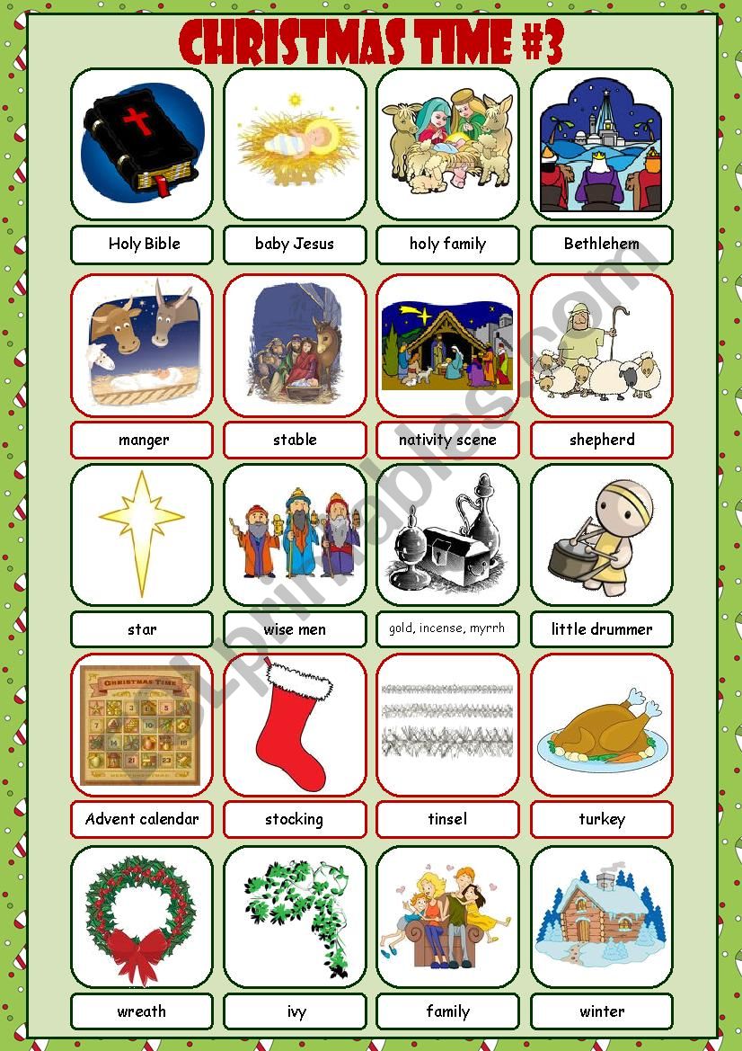 Christmas Time Picture Dictionary#3