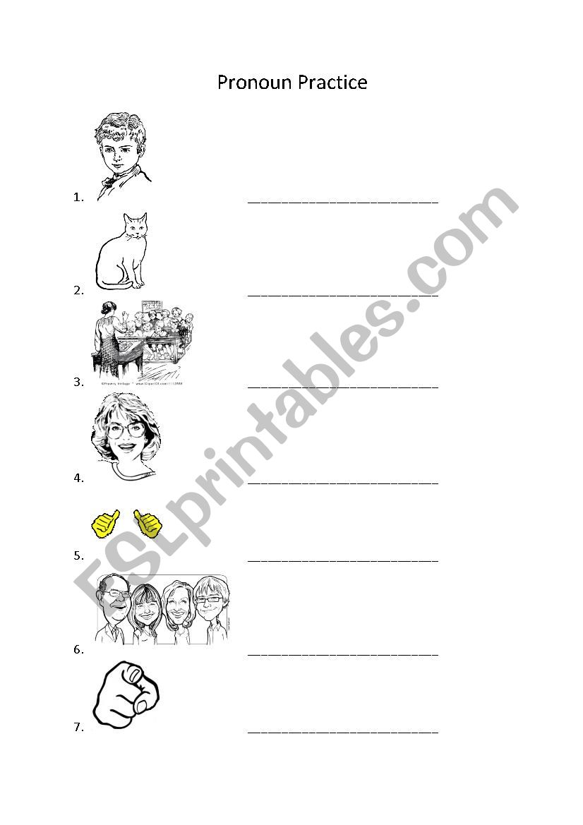 Pronoun Practice worksheet