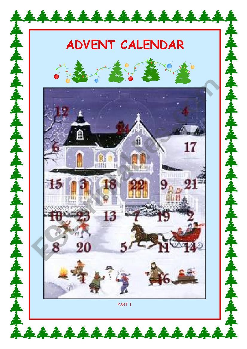 Advent Calendar Part 1 worksheet