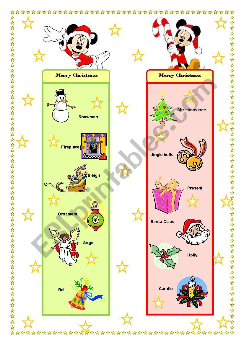 Christmas -  Bookmarks worksheet