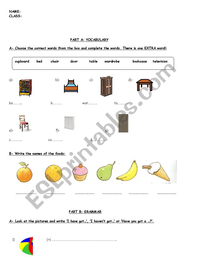 FURNITURE-FOOD-PREPOSITIONS-HAVE YOU GOT..IS IT...?