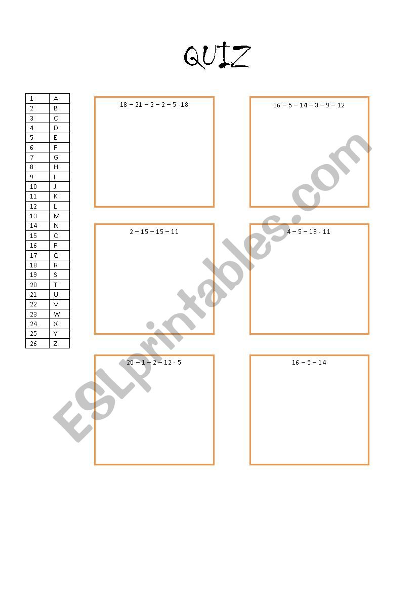 school - quiz worksheet