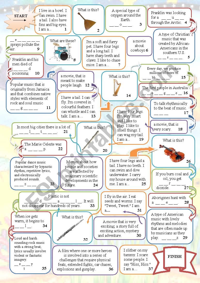 REVISION - BOARD GAME worksheet