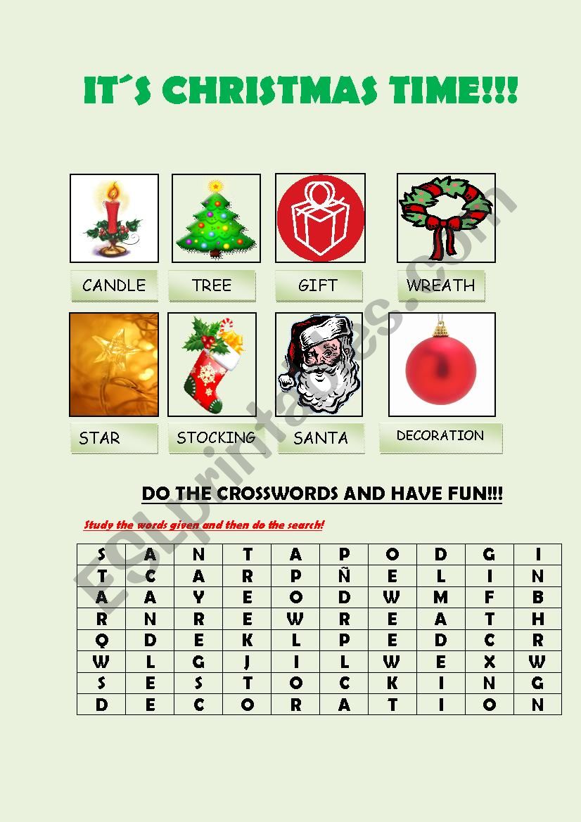 ITS CHRISTMAS TIME!! worksheet
