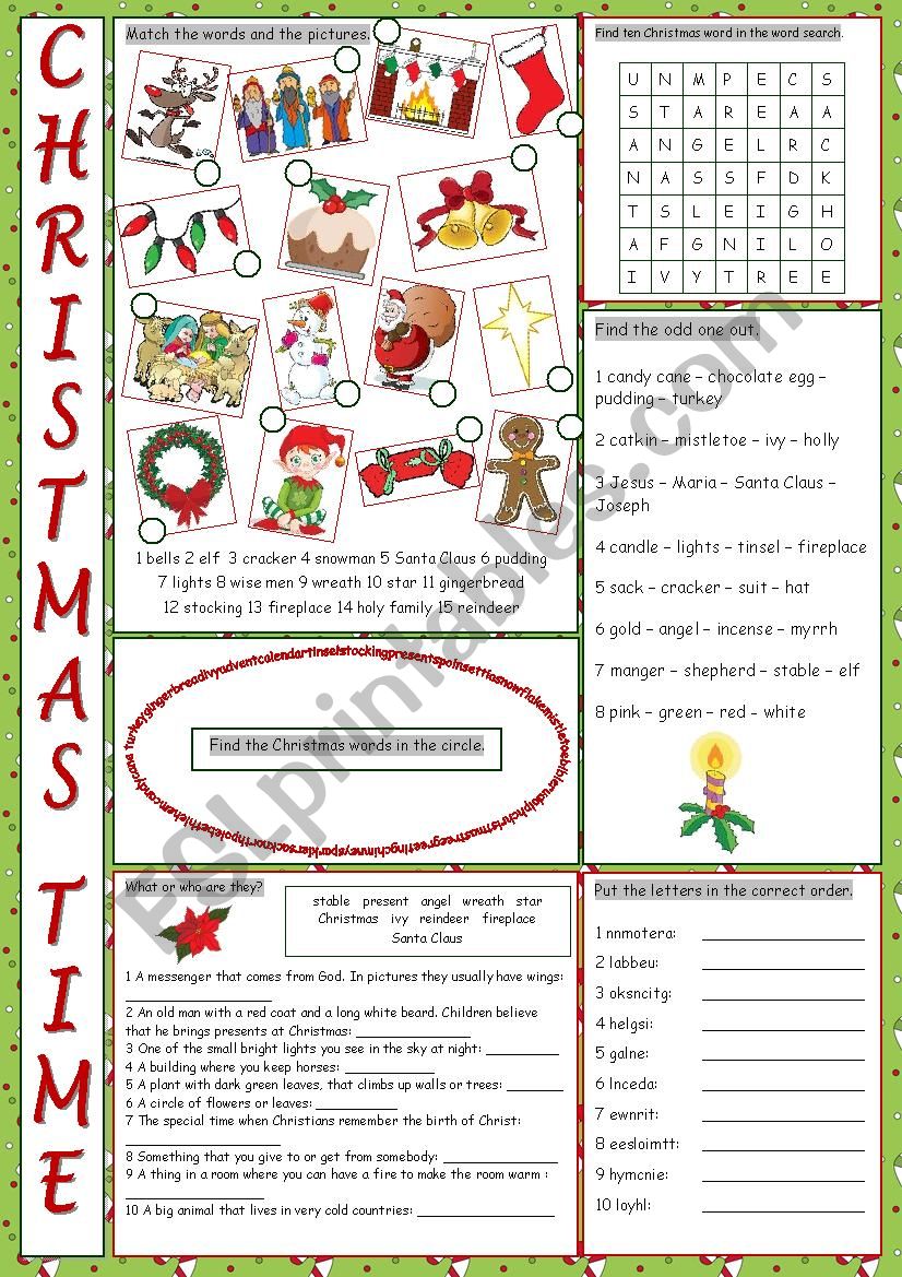 Christmas Vocabulary Exercises