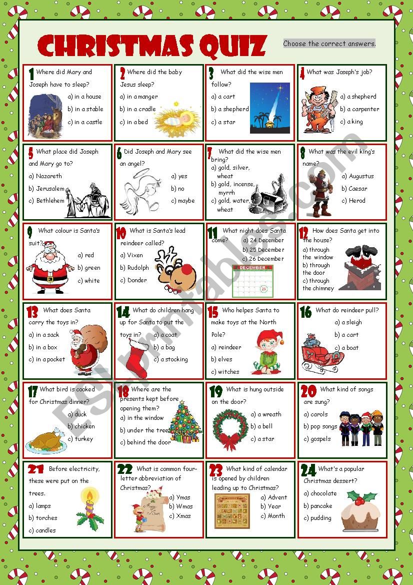 Christmas Quiz worksheet