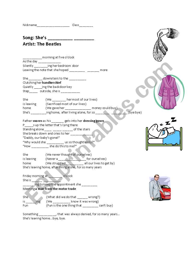 Shes Leaving Home - The Beatles - Listening Activity