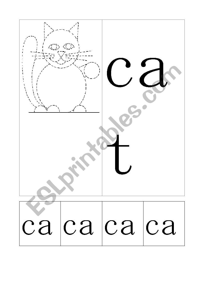 writing practice - word - cat worksheet