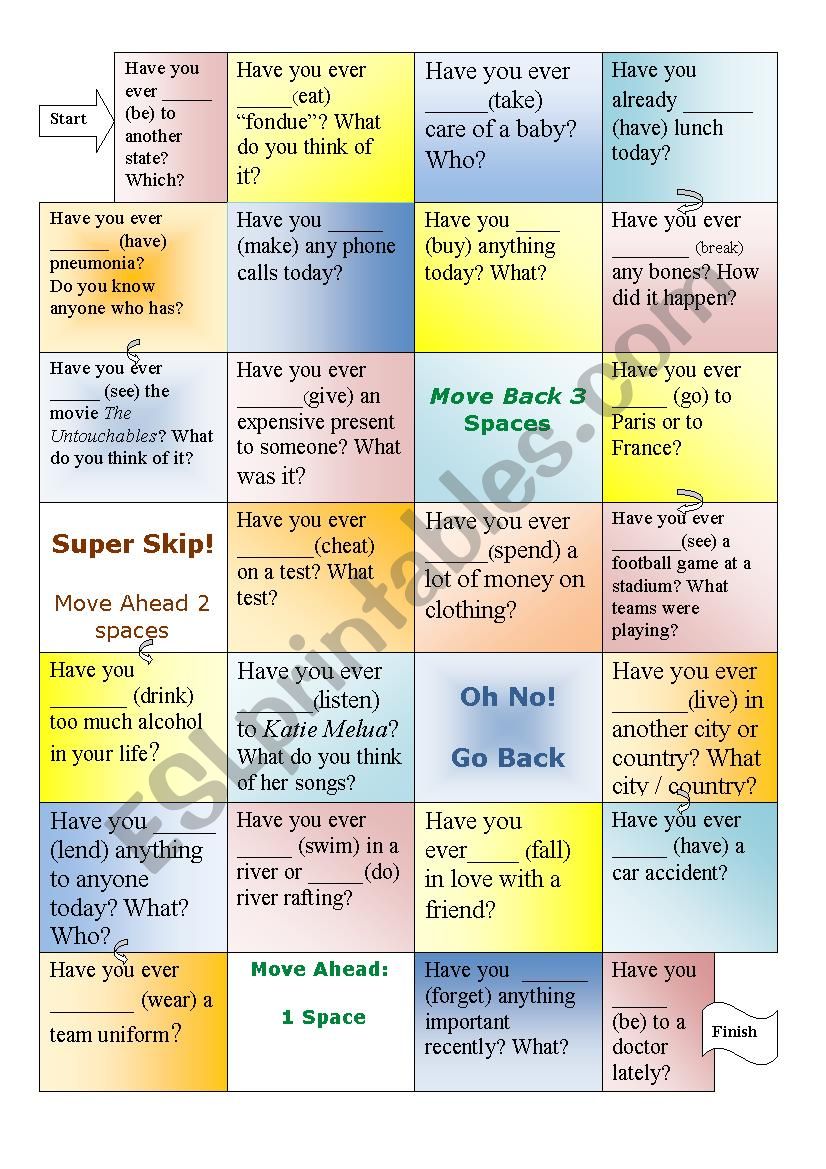 Present perfect:   Â´Have you everÂ´ questions