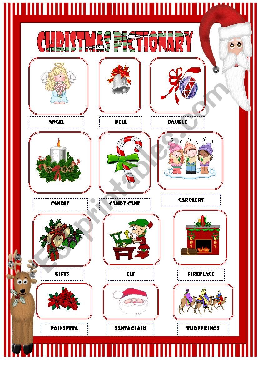 Christmas Pictionary worksheet