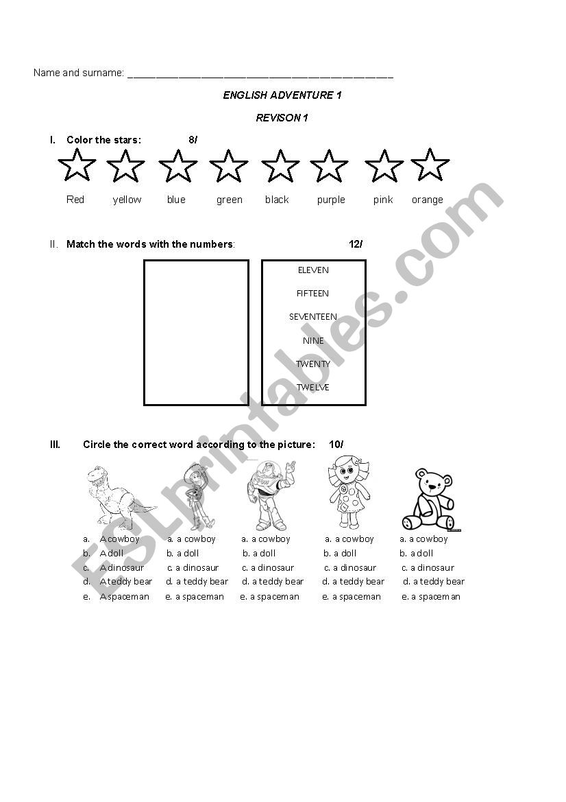 Revision worksheet