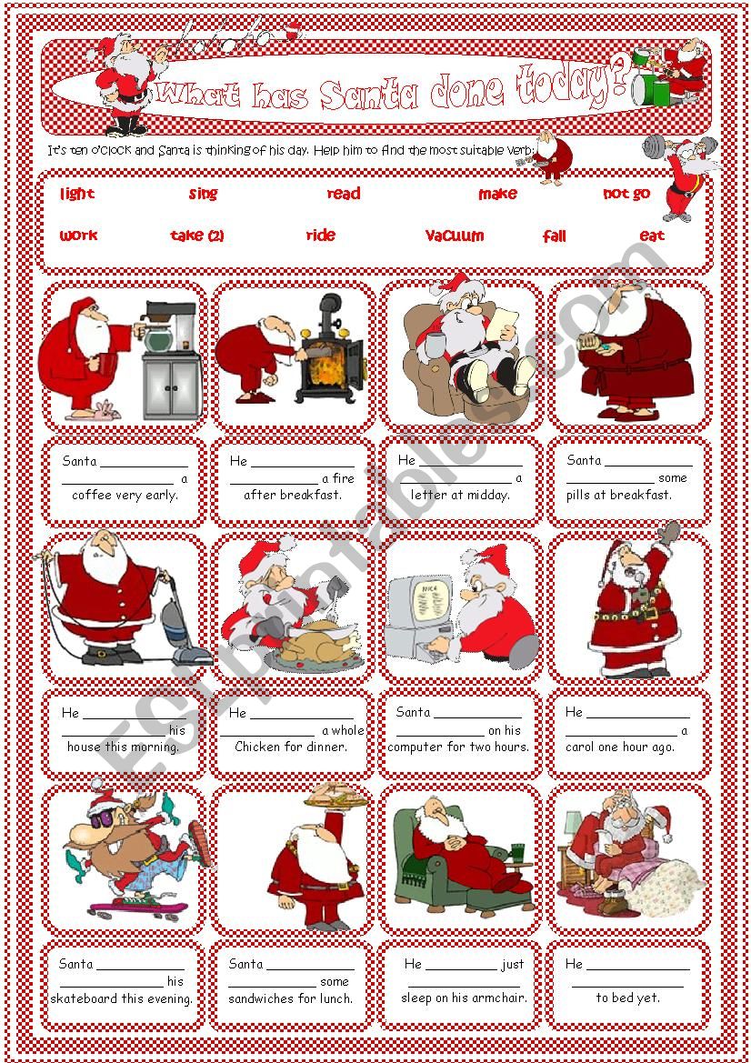 Santas day (Present Perfect) worksheet