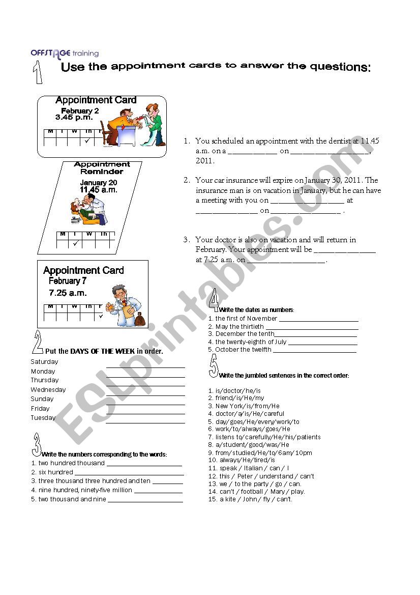 Grammar Reminder worksheet