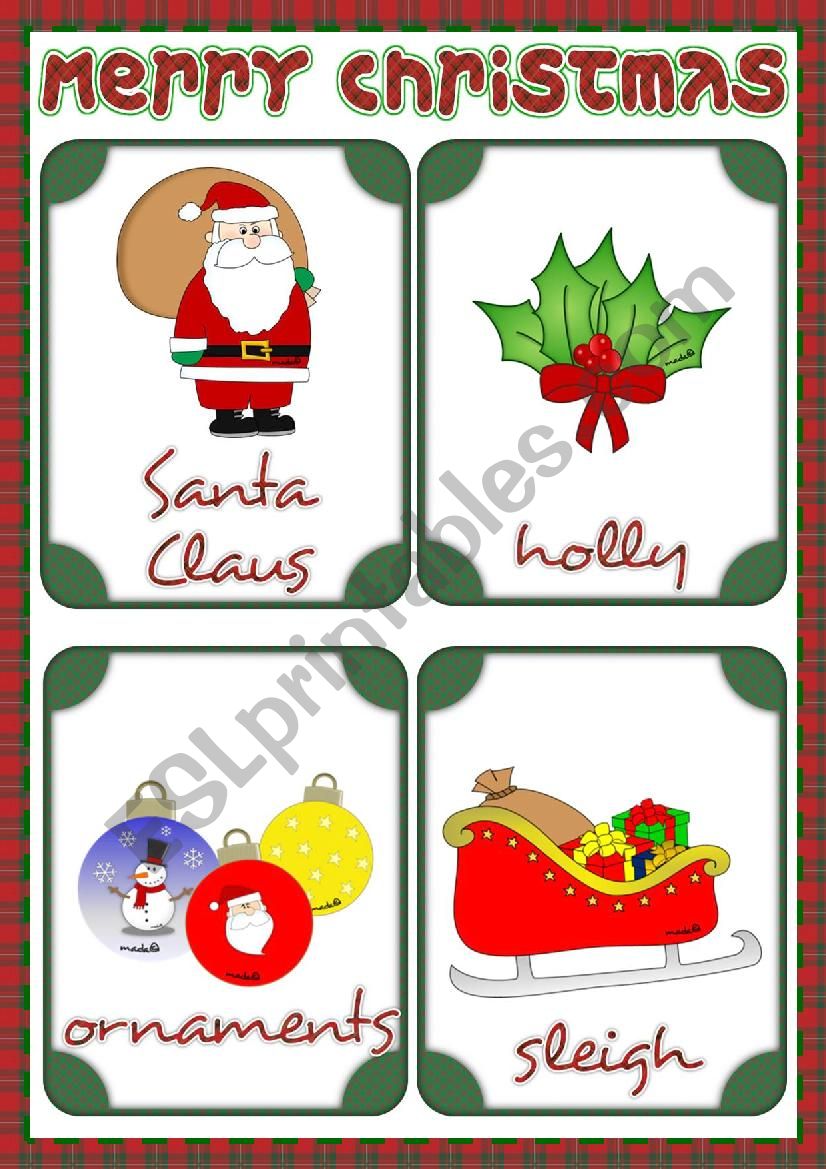 Christmas - flashcards 2 worksheet