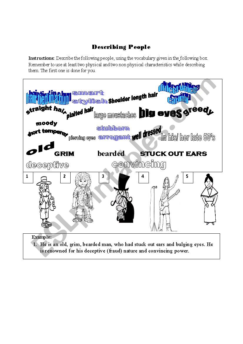 describing People worksheet