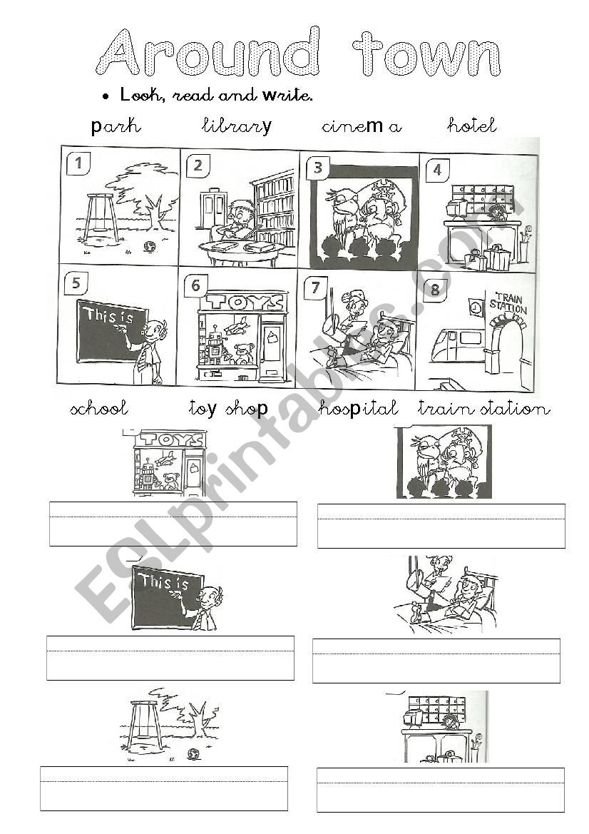 Around town worksheet