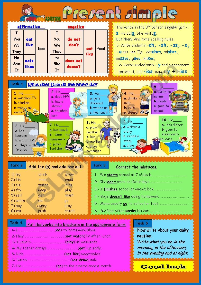 present simple  worksheet