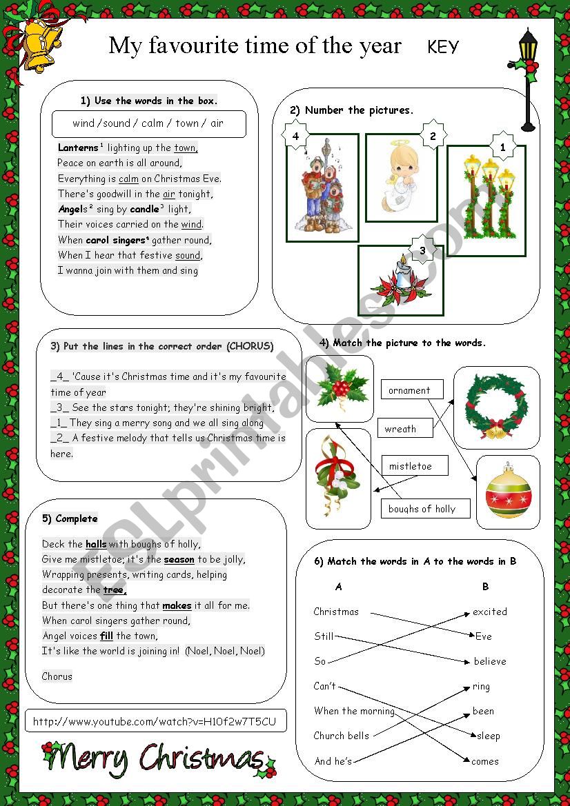 My Favourite Time of the Year worksheet