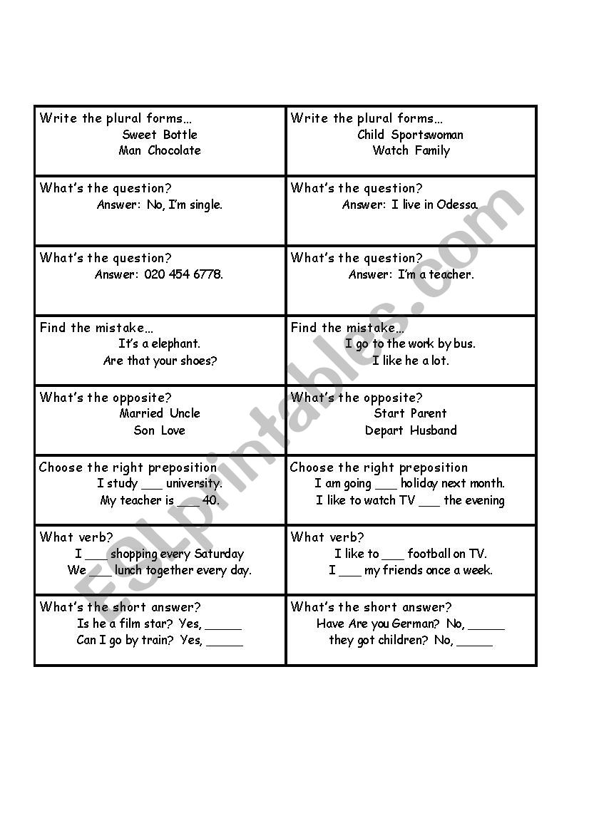 Revision cards for Cutting Edge modules 1-5