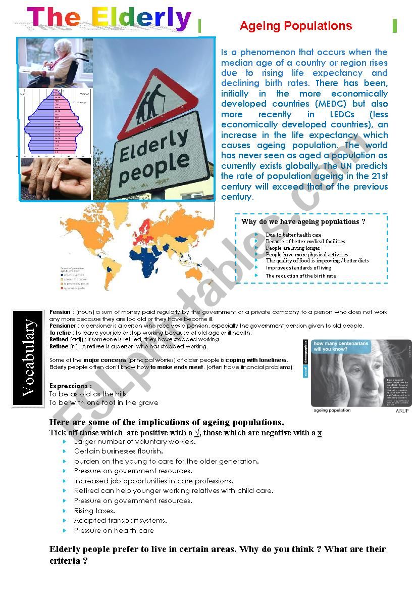 Ageing Populations (multi-activity) The Elderly