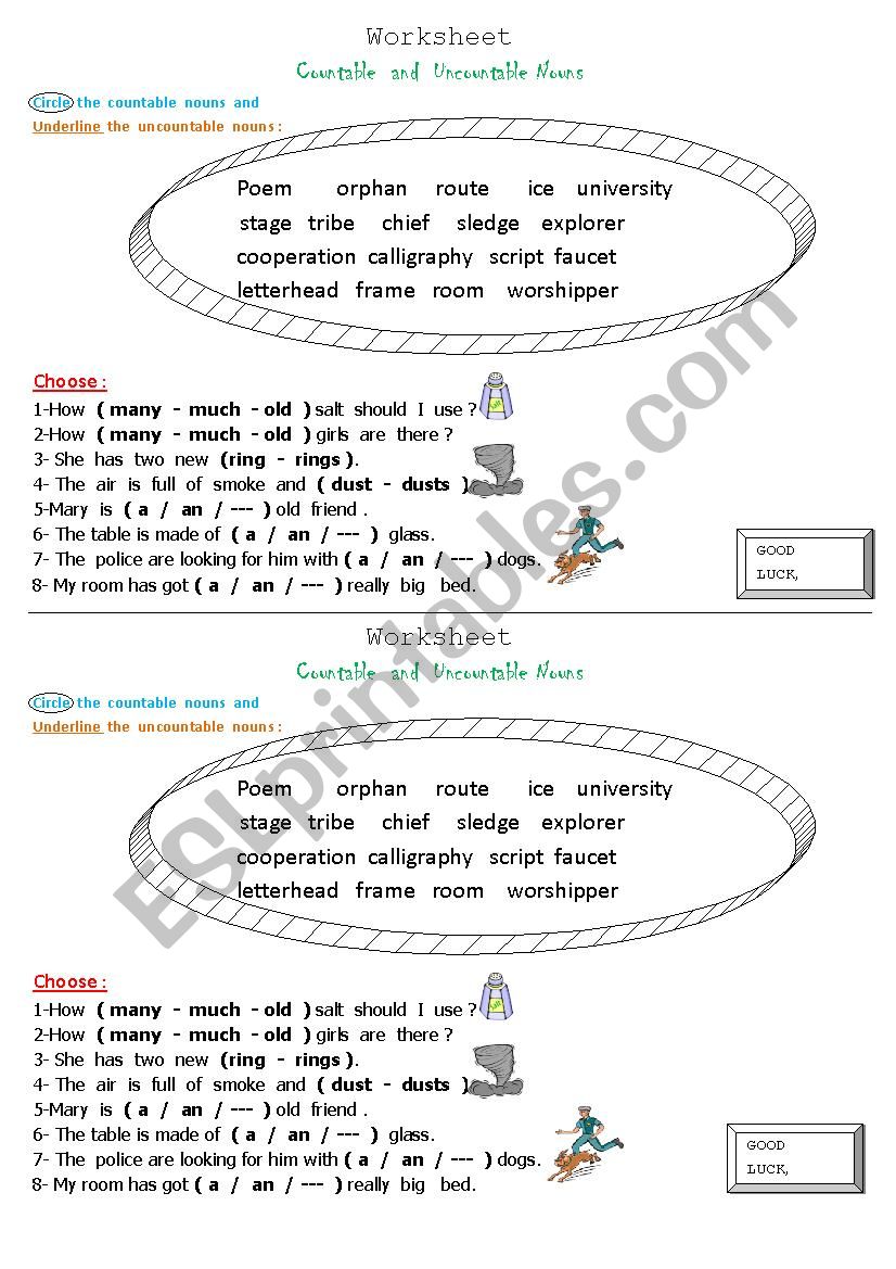 countable and uncountable nouns