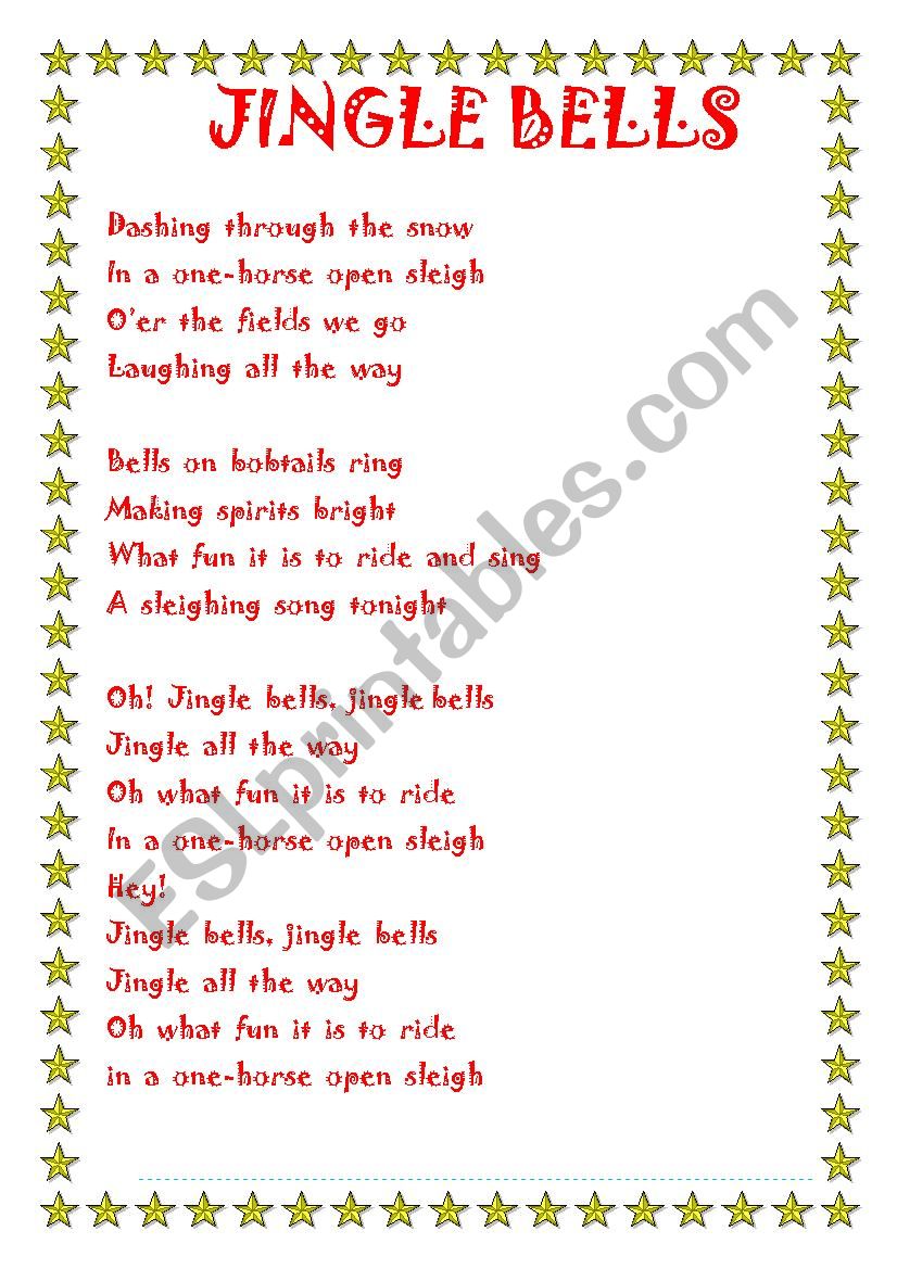 jingle bells worksheet