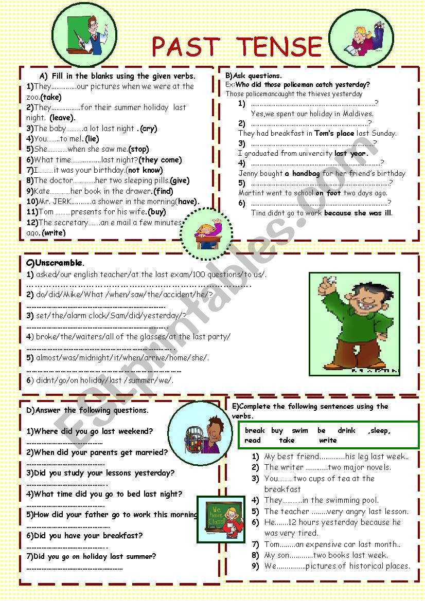 past simple worksheet