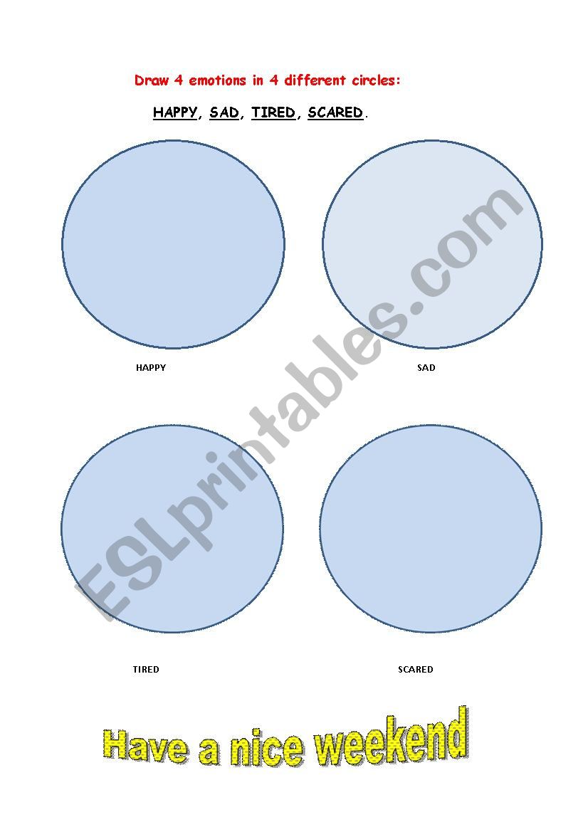 Emotions worksheet