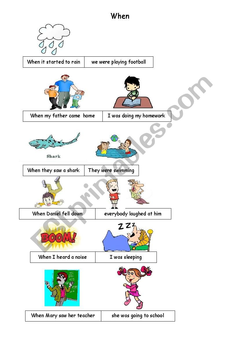 when sentences with pictures worksheet