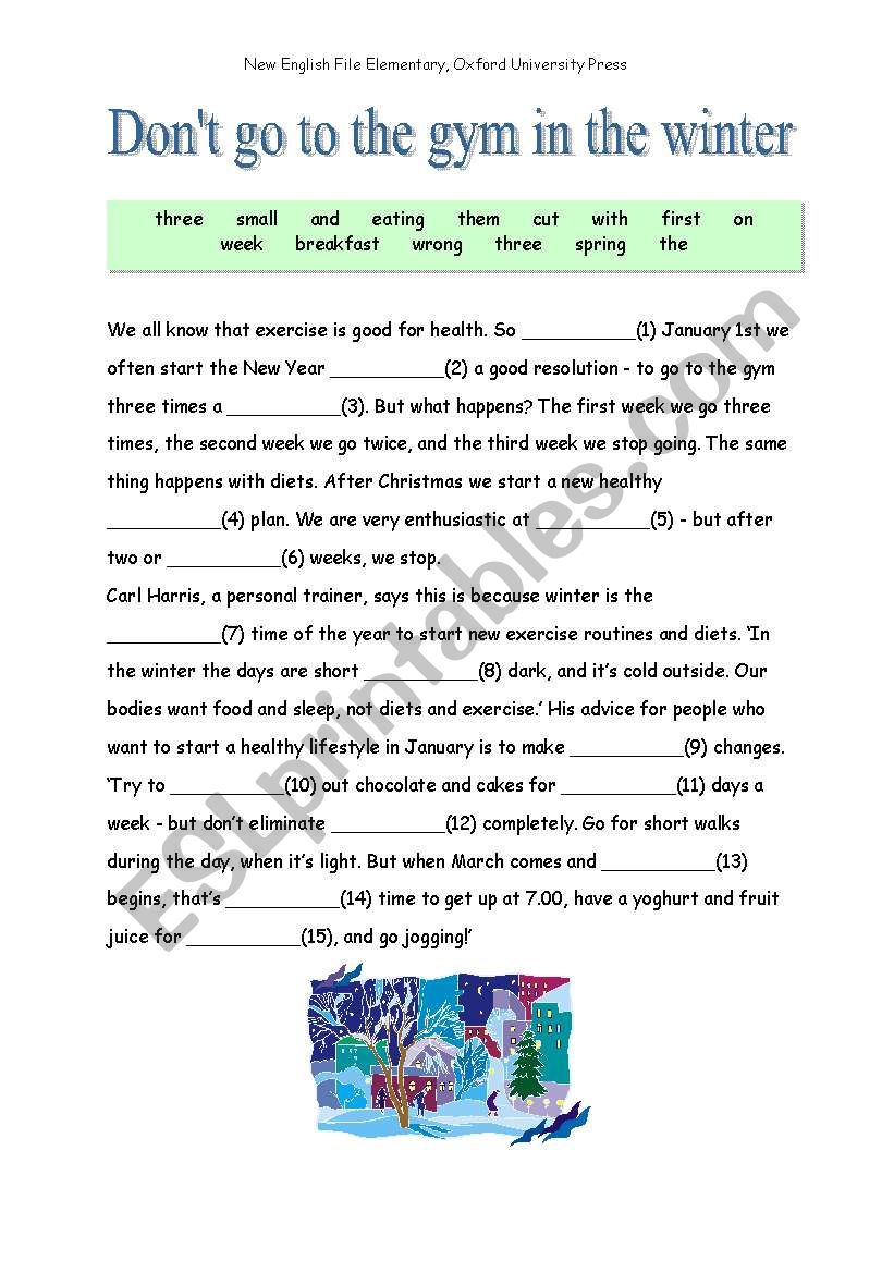 Reading comprehension worksheet