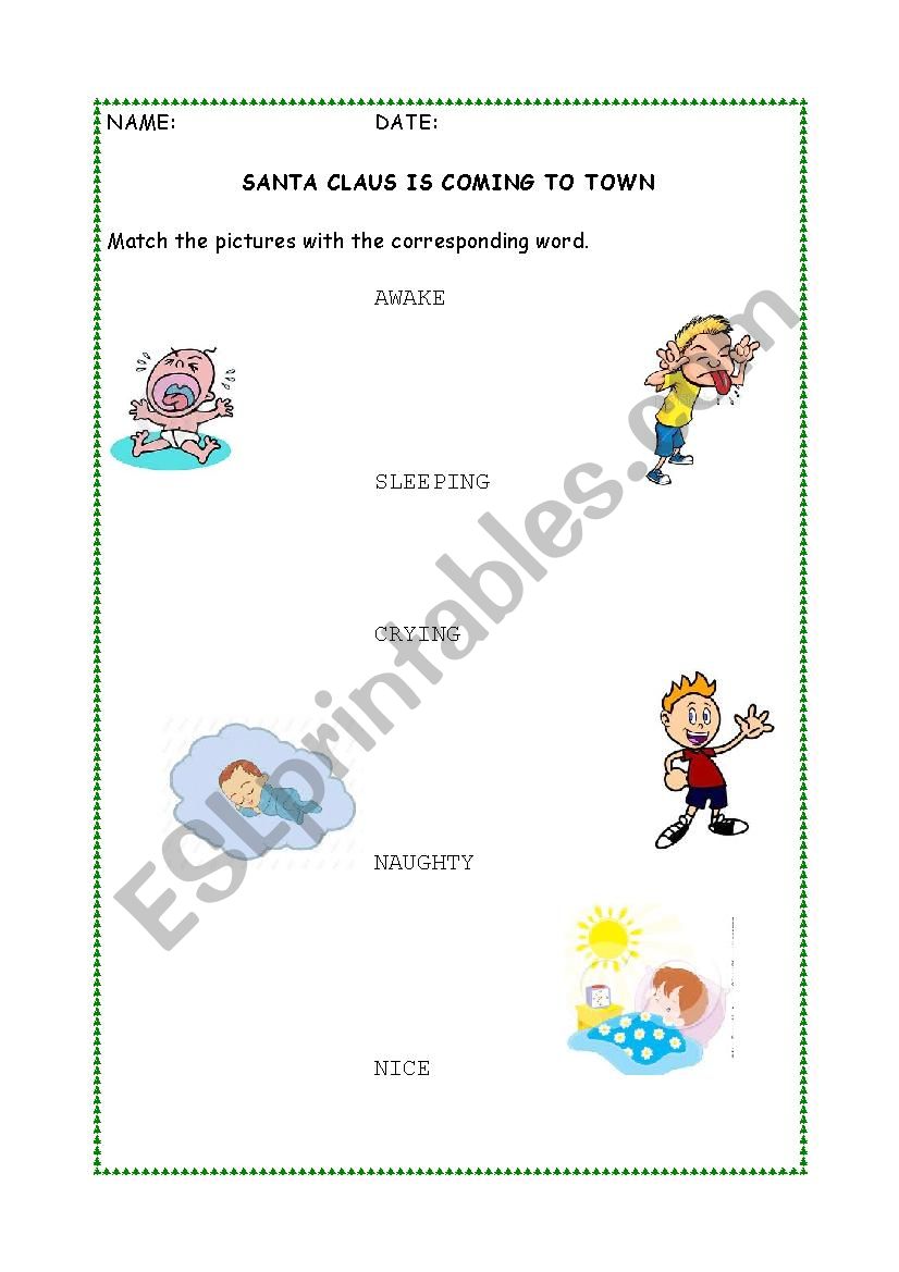 Santa claus is coming to town worksheet