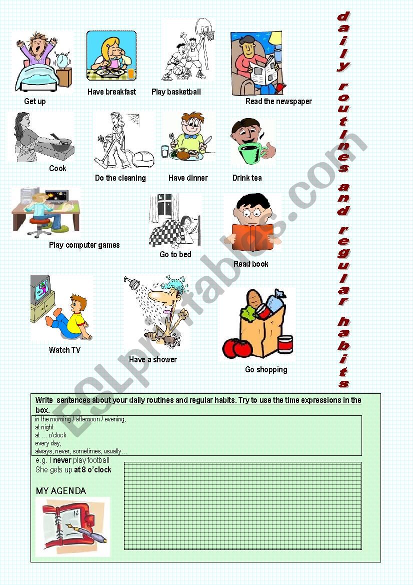 my-agenda-esl-worksheet-by-teacherdidem