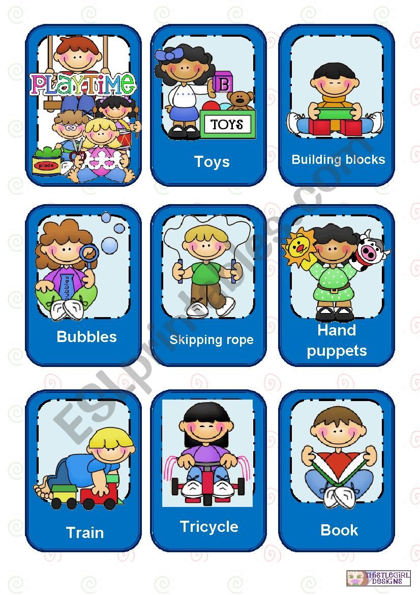 Playtime flashcards worksheet