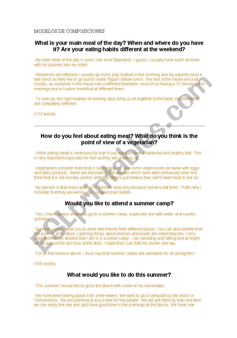 ready made essays worksheet