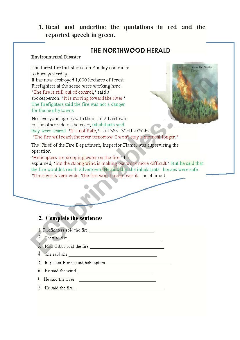 SAVE THE ENVIRONMENT worksheet