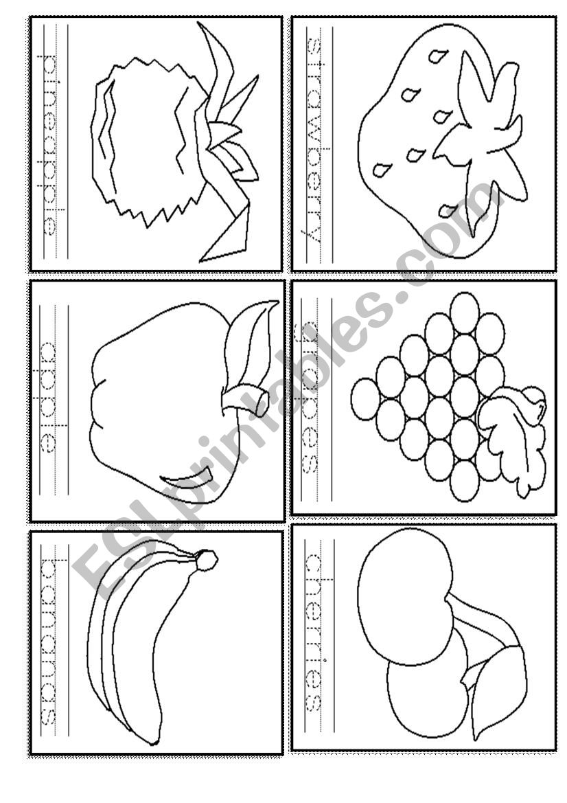 tracing fruit worksheet