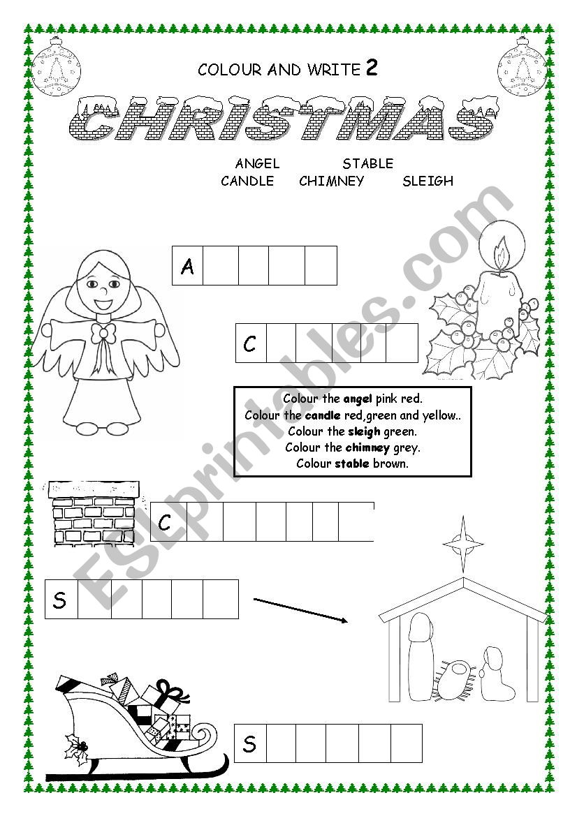 Colour Christmas 2 worksheet